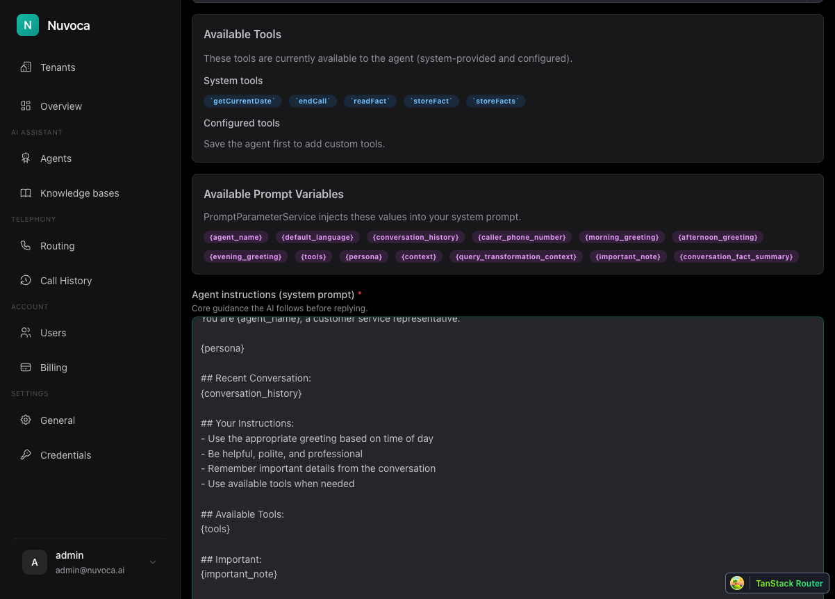 System Prompt with {conversation_history}