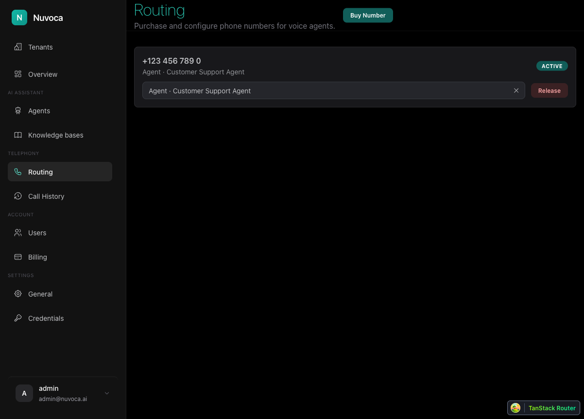 Routing with available number