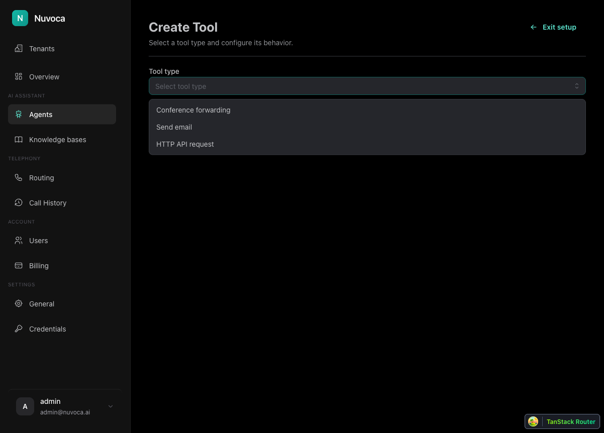 Tool Type Selection